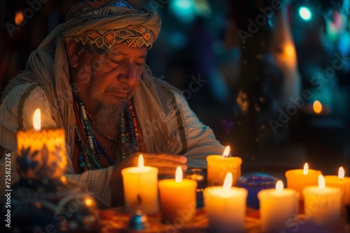 A fortune teller who uses candles to predict the future