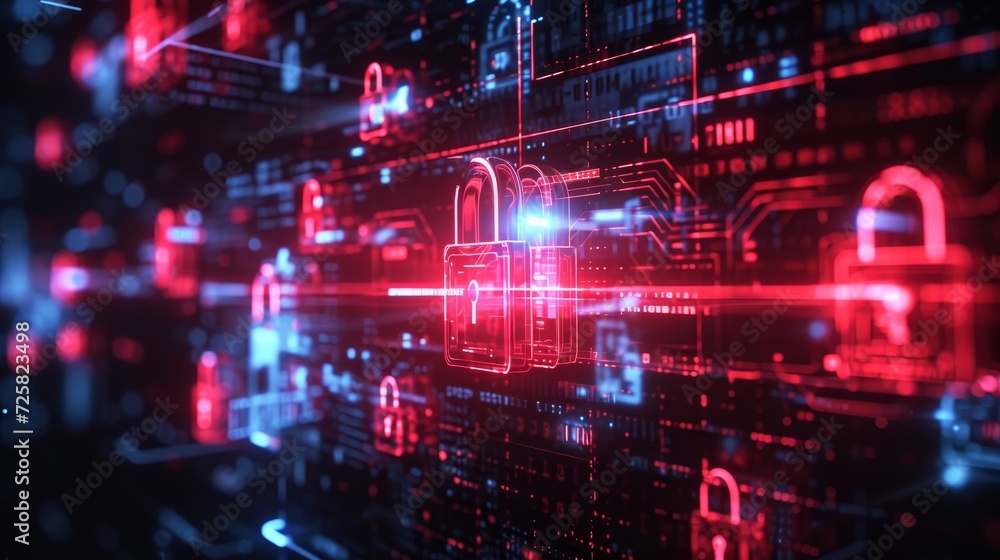 Digital Security: Signs Amidst the Lock Symbol Digital Security: Signs Amidst the Lock Symbol