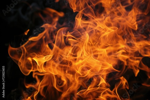 Close up of fire with flames in the background. Suitable for various uses