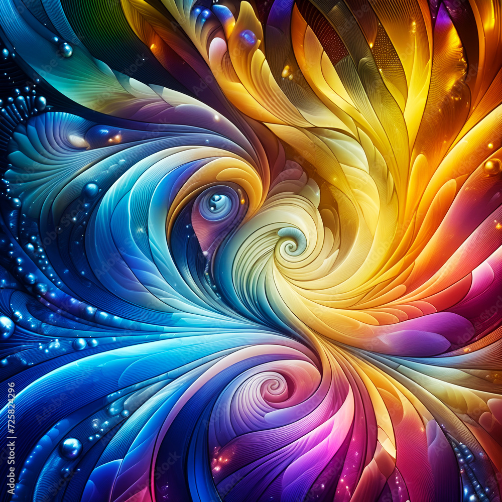 Fototapeta premium Abstract Texture Wallpaper and Background with Waves and Curves in Vivid Colors. Artistic Pattern Design, Romantic Hue, Elegant Gloss, Vibrant Sheen, Smartphone, cell phone, computer, tablet