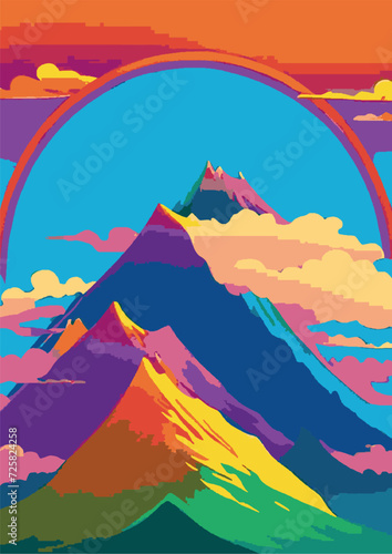 Text Background Set: Rainbow Landscape, Dragon, Dinosaur, Festival, Frame, Legalize, Chinese, Asian, Japanese, Engraving