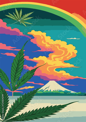 Text Background Set: Rainbow Landscape, Dragon, Dinosaur, Festival, Frame, Legalize, Chinese, Asian, Japanese, Engraving