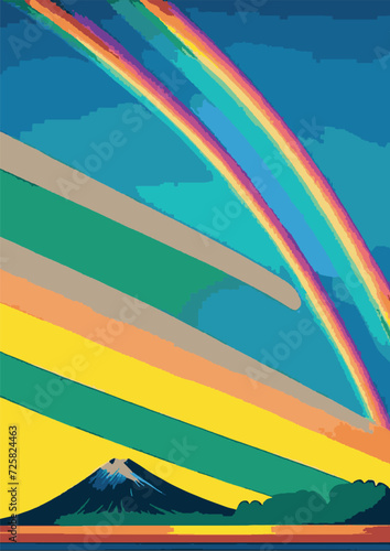 Text Background Set: Rainbow Landscape, Dragon, Dinosaur, Festival, Frame, Legalize, Chinese, Asian, Japanese, Engraving