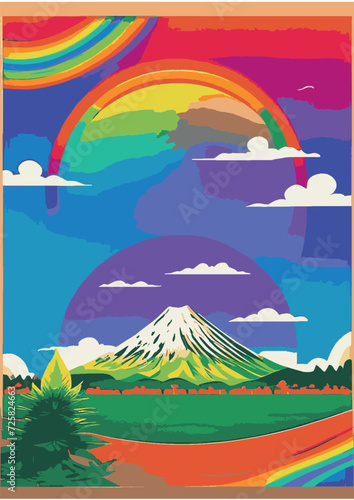 Text Background Set: Rainbow Landscape, Dragon, Dinosaur, Festival, Frame, Legalize, Chinese, Asian, Japanese, Engraving