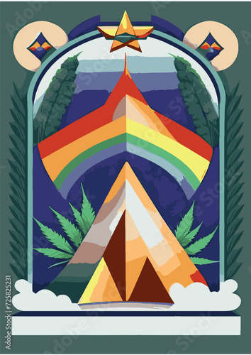 Text Background Set: Rainbow Landscape, Dragon, Dinosaur, Festival, Frame, Legalize, Chinese, Asian, Japanese, Engraving