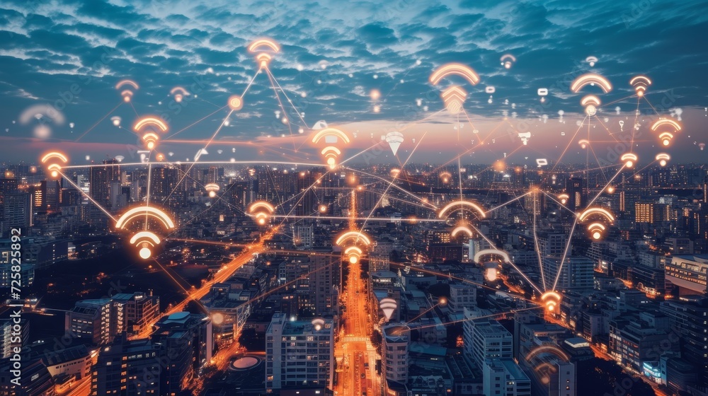 Obraz premium Embracing Connection: Wireless Signs and the Spirit of Togetherness