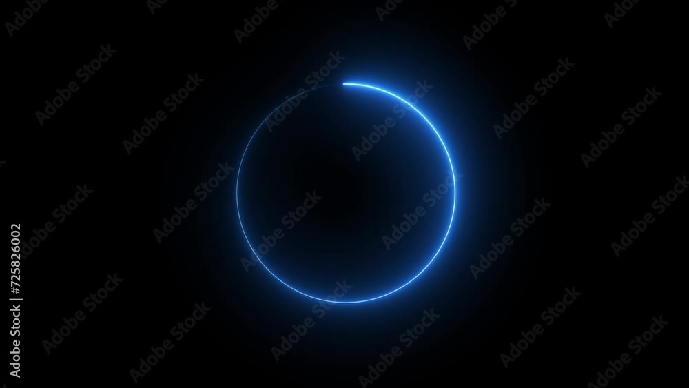 Neon light circle frame blue and purple line rotation loading icon animation. colorful neon line Neon light circle frame blue and purple line rotation loading icon animation. colorful neon line
