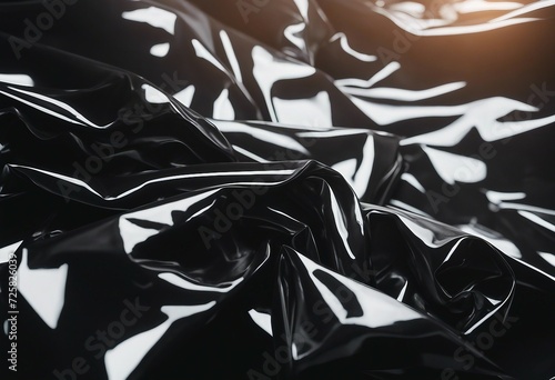 Plastic black wrap overlay bag effect background texture transparent wrinkle pack wrapper film Wrap photo