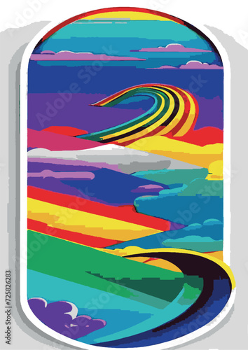 Text Background Set: Rainbow Landscape, Dragon, Dinosaur, Festival, Frame, Legalize, Chinese, Asian, Japanese, Engraving