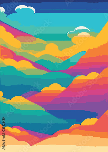 Text Background Set: Rainbow Landscape, Dragon, Dinosaur, Festival, Frame, Legalize, Chinese, Asian, Japanese, Engraving