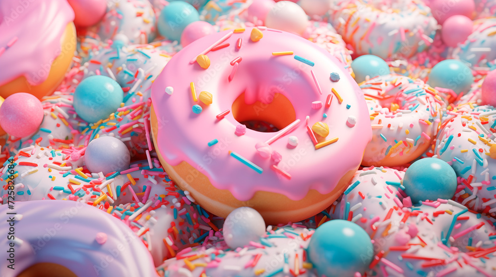 Donut Space Dessert Pastel Sweets Bakery Sweet Treats Pastries colorful Food Snack Biscuit Delicious Flavor Doughnut Frosted Mouthwatering Glazed Sprinkles Marshmallows Rainbow Fried Jelly Vanilla