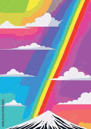 Text Background Set: Rainbow Landscape, Dragon, Dinosaur, Festival, Frame, Legalize, Chinese, Asian, Japanese, Engraving