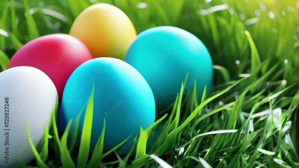 Easter eggs with colorul patterns. AI generated. Loopable. Easter eggs with colorul patterns. AI generated. Loopable.