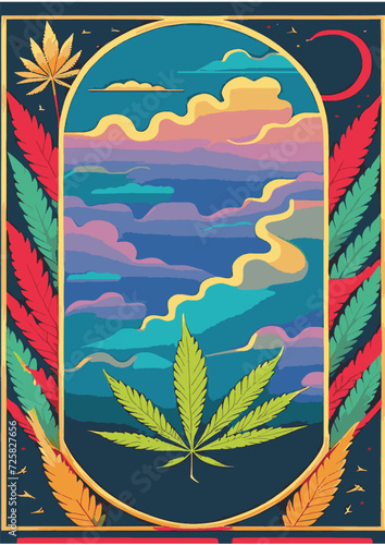 Text Background Set: Rainbow Landscape, Dragon, Dinosaur, Festival, Frame, Legalize, Chinese, Asian, Japanese, Engraving