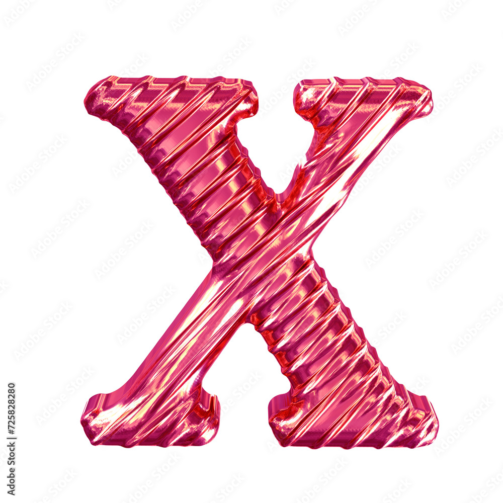 Ribbed pink symbol. letter x Ribbed pink symbol. letter x