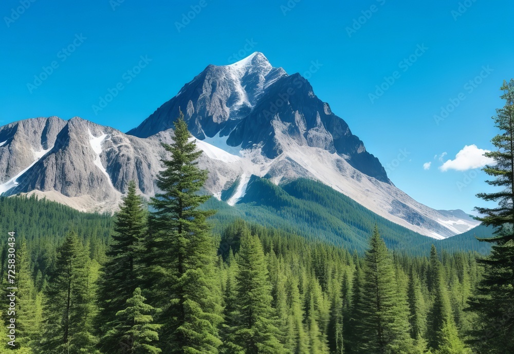 Mountain covered by forest and a blue sky Mountain covered by forest and a blue sky