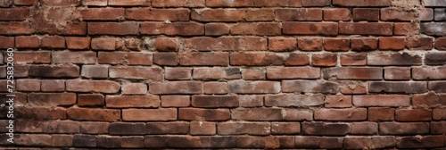 Abstract grunge brick wall texture background. Long banner format