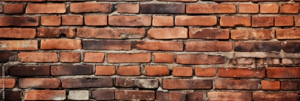 Obraz premium Abstract grunge brick wall texture background. Long banner format
