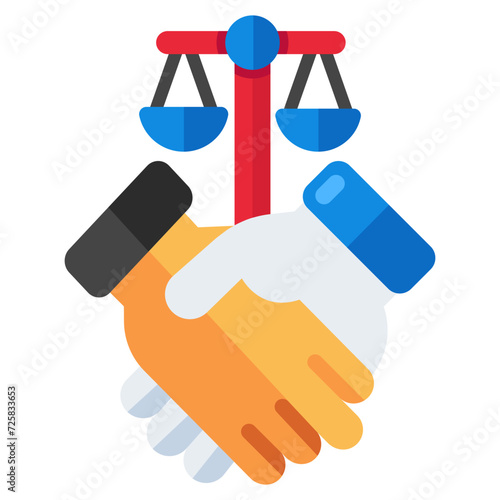 Unique design icon of justice care