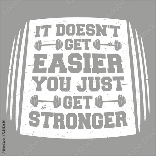 It Doesn't Get Easier You Just Get Stronger Gym Motivation