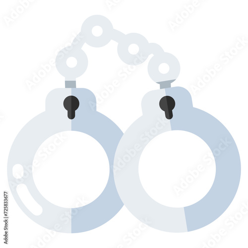 An flat design icon of handcuffs 