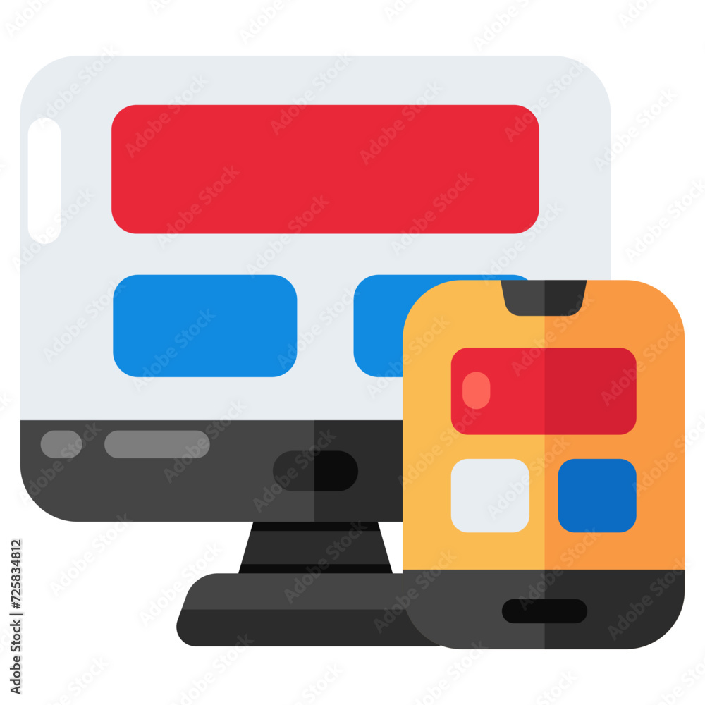 A flat design icon of responsive design A flat design icon of responsive design