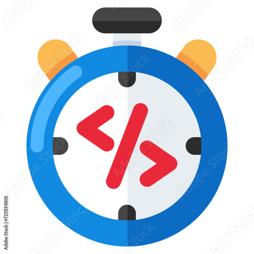 Premium download icon of coding time