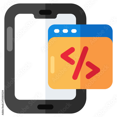 A premium design icon of web coding  
