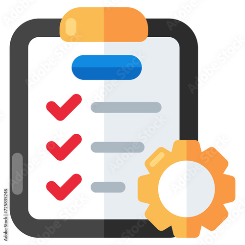 Conceptual flat design icon of list management 