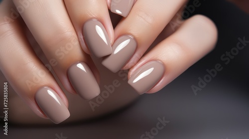 manicured perfection with a closeup of a woman s hands  adorned with an exquisite neutral colors manicure  celebrating the allure of long 