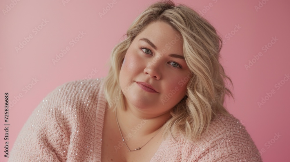 Stylish studio shot capturing the beauty and body positivity of a radiant woman. Stylish studio shot capturing the beauty and body positivity of a radiant woman.