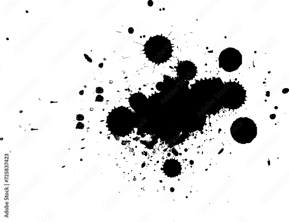 black ink dropped splash splatter on white background black ink dropped splash splatter on white background