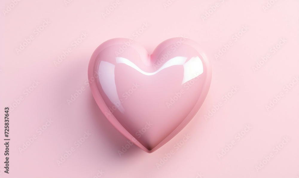 Pink heart on pink background, valentine's day concept.