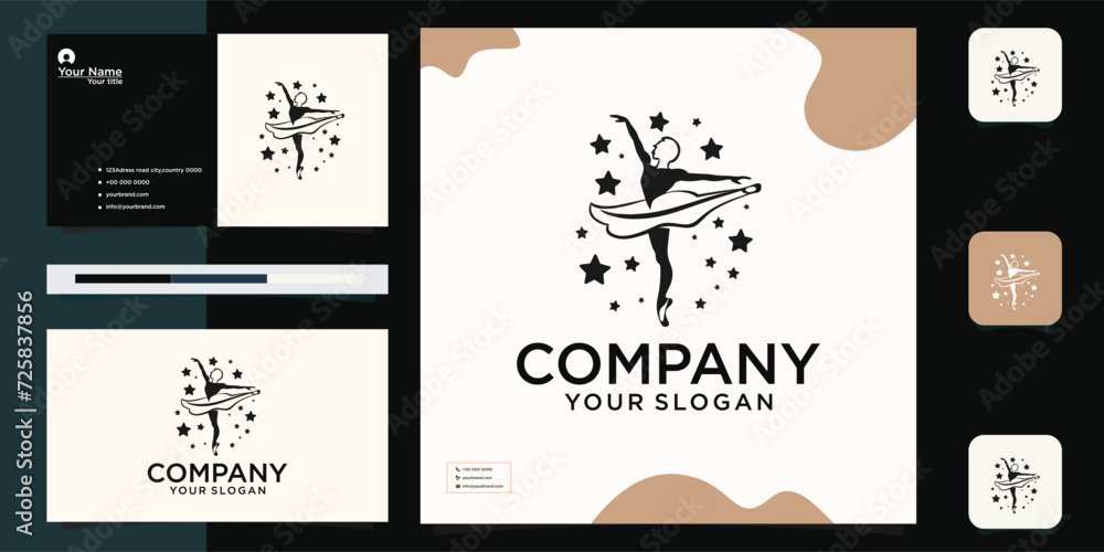 Woman's body one line drawing on white isolated background. with logo and business card design template. Woman's body one line drawing on white isolated background. with logo and business card design template.