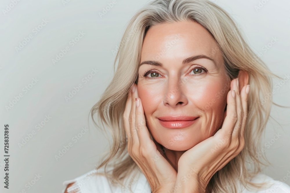 beautiful 50s mid aged mature woman isolated on white background beautiful 50s mid aged mature woman isolated on white background