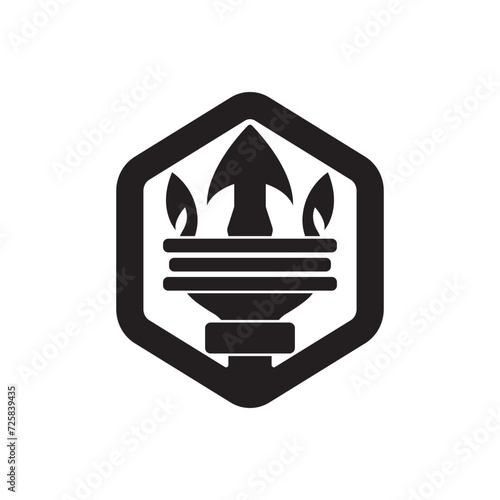 Trident logo icon, vector illustration template design