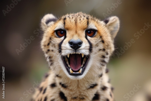 Cheetah's Midday Yawn, Close-up of Spotted Cat's Powerful Jaws