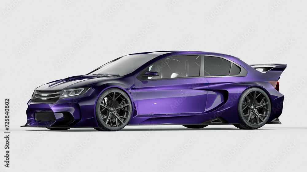3D rendering of a generic concept car