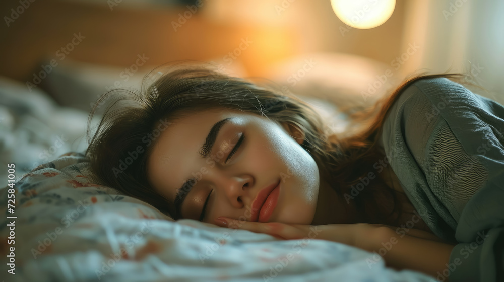 beautiful young girl sleeping in bed, pillow, blanket, lifestyle, dreams, woman, portrait, closed eyes, daily routine, health, sheet, bed linen, top view, sleep beautiful young girl sleeping in bed, pillow, blanket, lifestyle, dreams, woman, portrait, closed eyes, daily routine, health, sheet, bed linen, top view, sleep