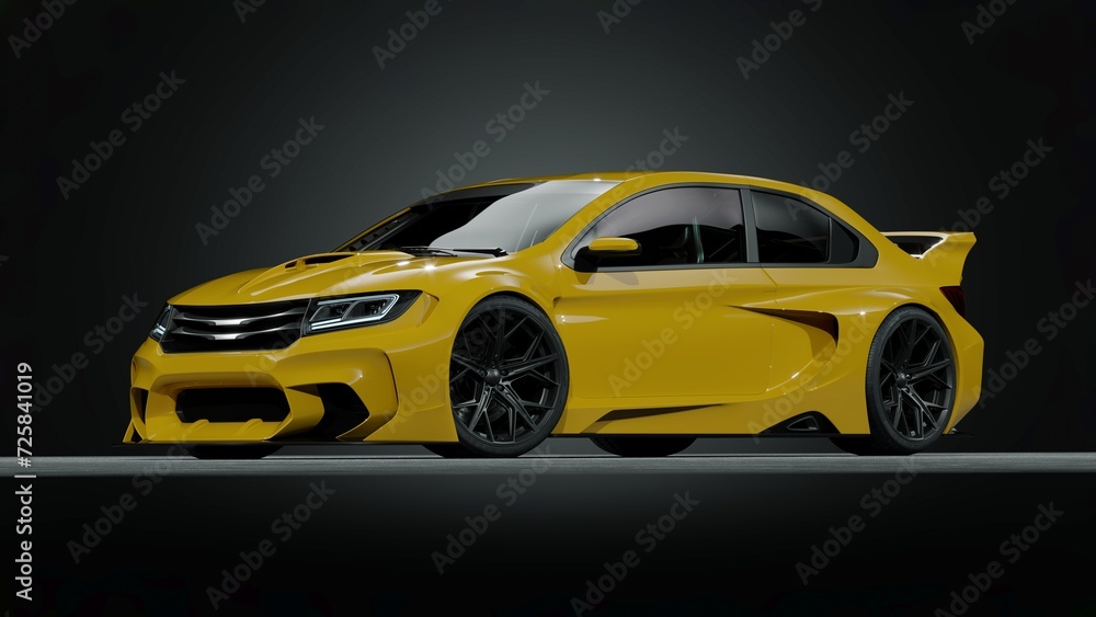 Obraz premium 3D rendering of a generic concept car