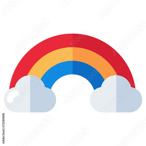 An eye catching icon of rainbow, flat style 