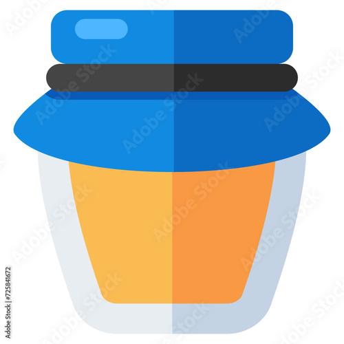 Conceptualizing isometric design icon of jam bottle 