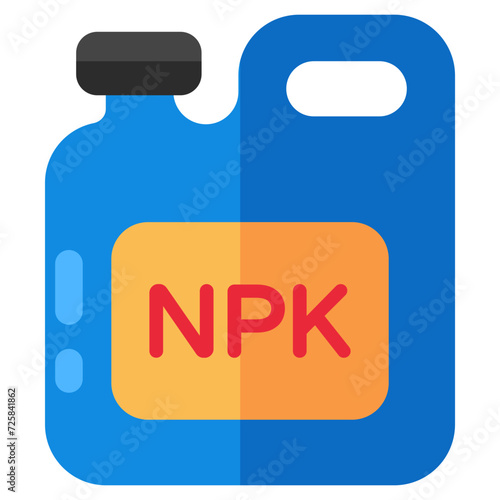 A colored design icon of npk fertilizer  photo