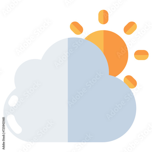 A unique design icon of partly cloudy day 