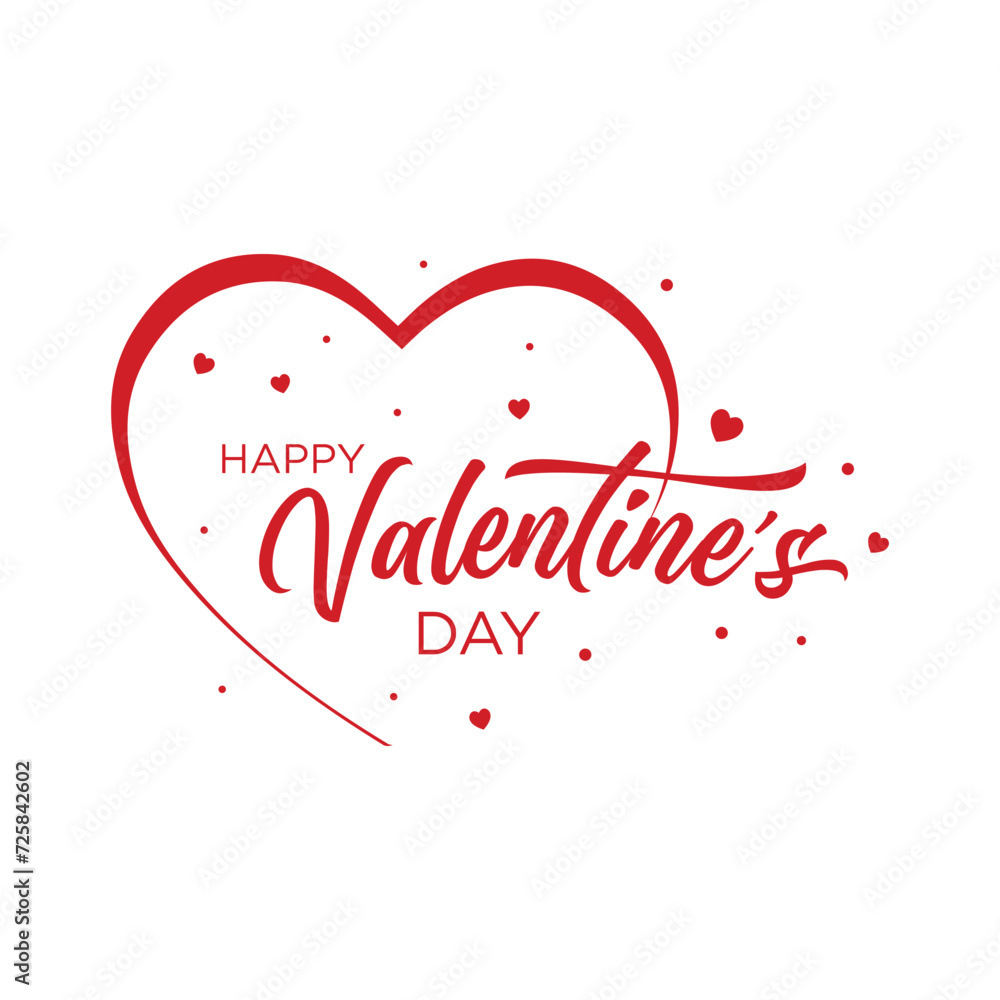 happy valentine's day card with heart shape and flowers flat design happy valentine's day card with heart shape and flowers flat design