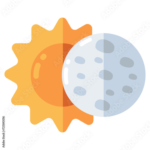Modern design icon of sun with moon, planets vector 