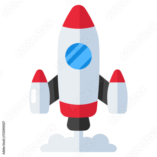 Conceptual flat design icon of rocket 