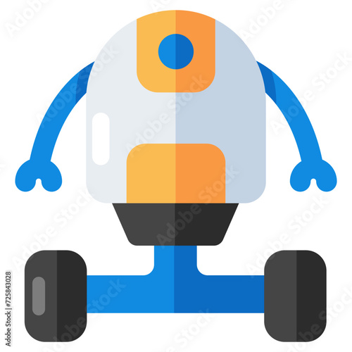 A colored design icon of space robot