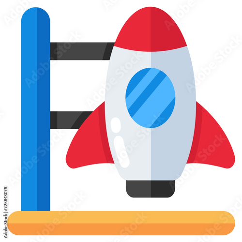 Conceptual flat design icon of rocket 