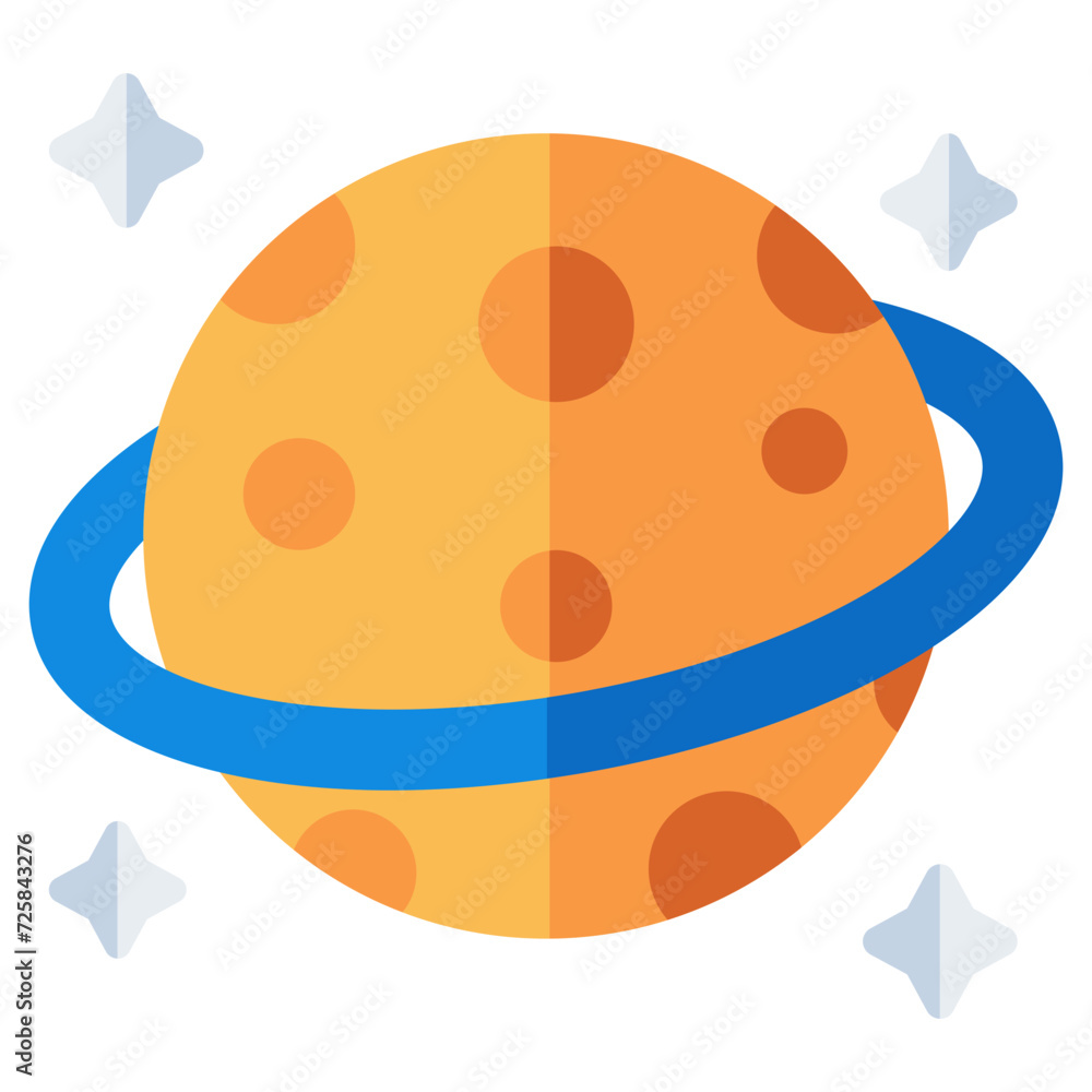 Editable design icon of revolving planet isolated on white background Editable design icon of revolving planet isolated on white background